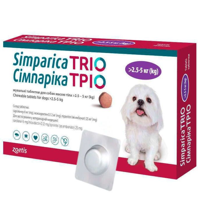  Сімпаріка Тріо (Simparica Trio) для собак - Simparica Сімпаріка Тріо (Simparica Trio) для собак - Simparica