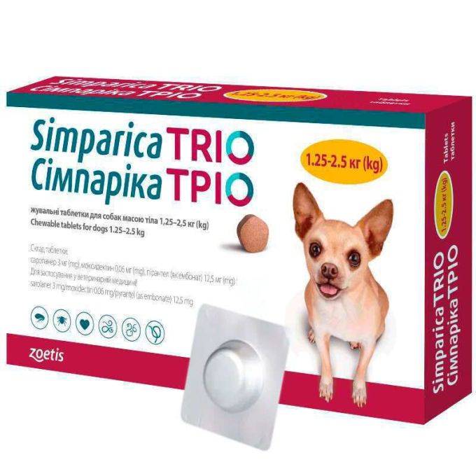  Сімпаріка Тріо (Simparica Trio) для собак - Simparica Сімпаріка Тріо (Simparica Trio) для собак - Simparica