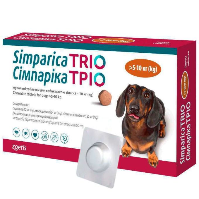  Сімпаріка Тріо (Simparica Trio) для собак - Simparica Сімпаріка Тріо (Simparica Trio) для собак - Simparica
